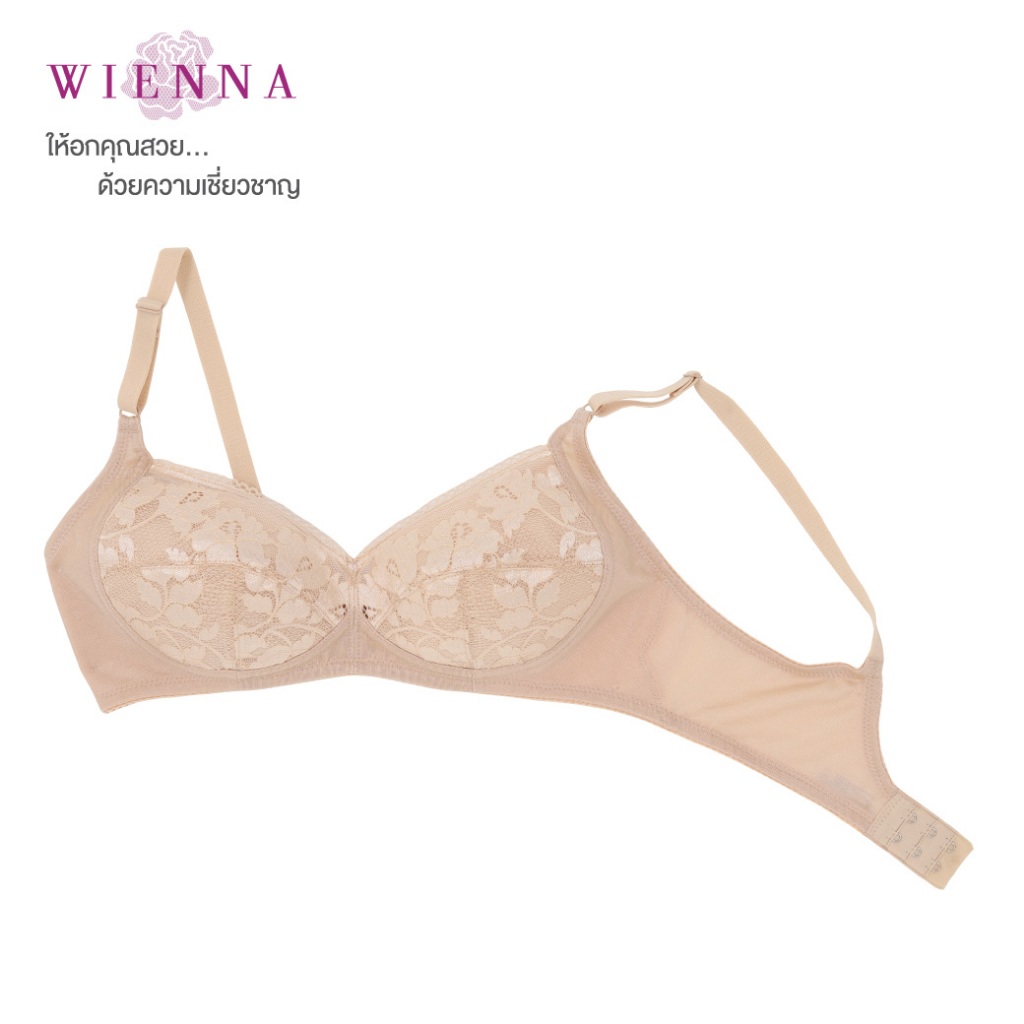WIENNA เสื้อชั้นใน Beauty 5 Cup DB27111  ไร้โครง สีดำ สีเนื้อ Rose Lily