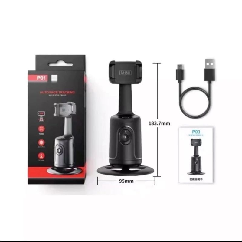 0TELESIN ถ่ายภาพอัจฉริยะ Gimbal Selfie P01 360° Rotation Auto Face TRACKING 360°การติดตามใบหน้าอัตโน