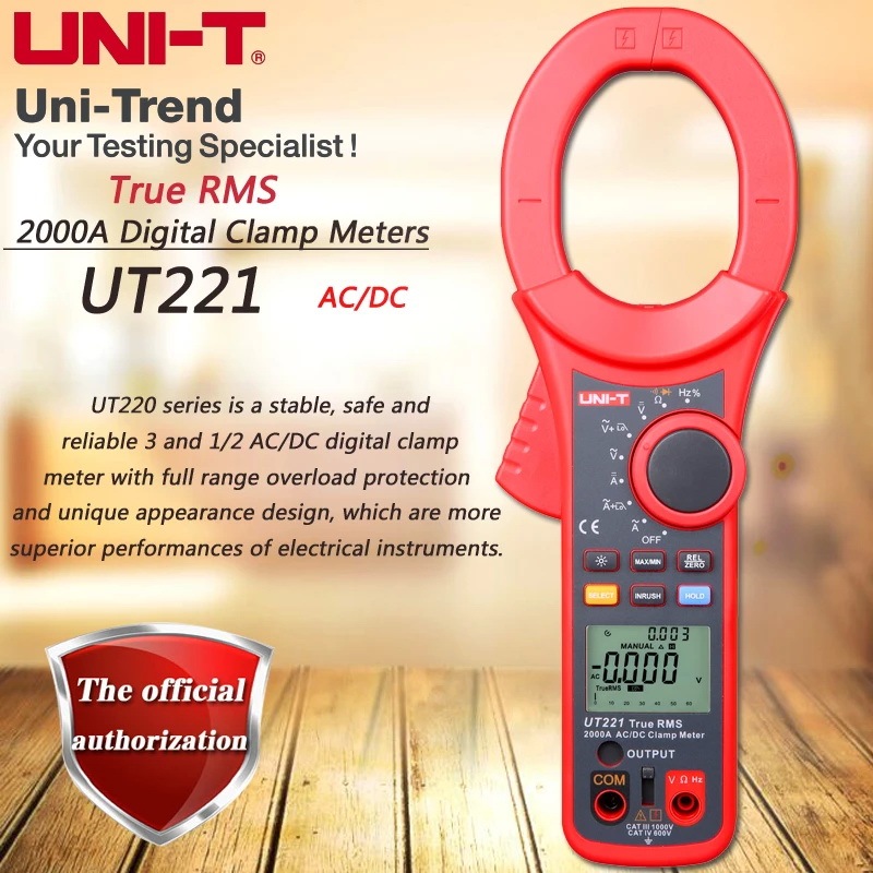 UNI-T UT221 AC DC 2,000A Digital Clamp meter