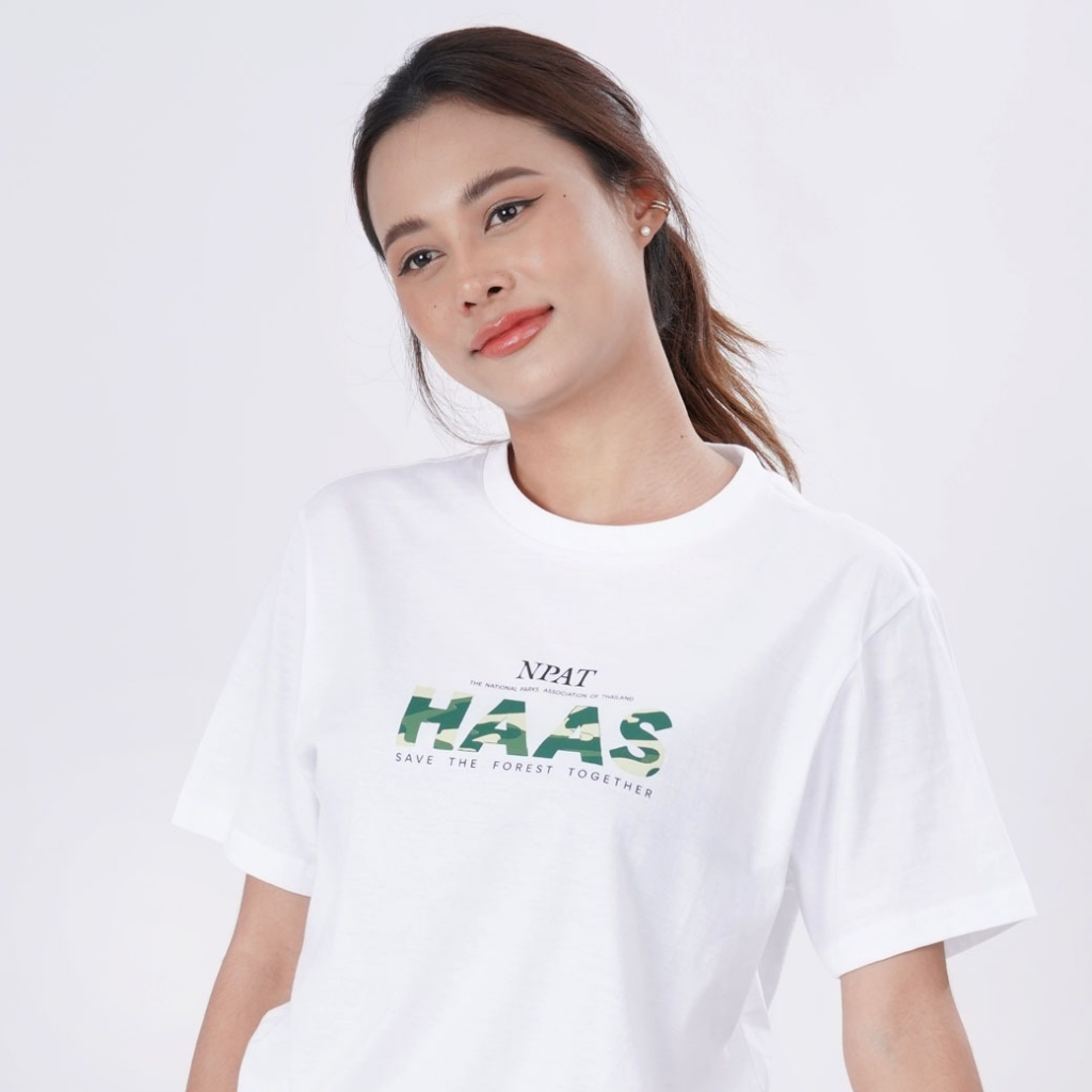 haas x NPAT เสื้อยืดแขนสั้น unisex Limited collection ลายสกรีน HAAS SBSK2617G