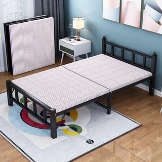 Homemark [มีใบกำกับภาษี] เตียงนอน พับได้ ไม่ต้องประกอบ กว้าง75-120cm รองรับถึง 220kg เตียงเหล็ก เตี0ยงเดี่ยว เตียงพับ