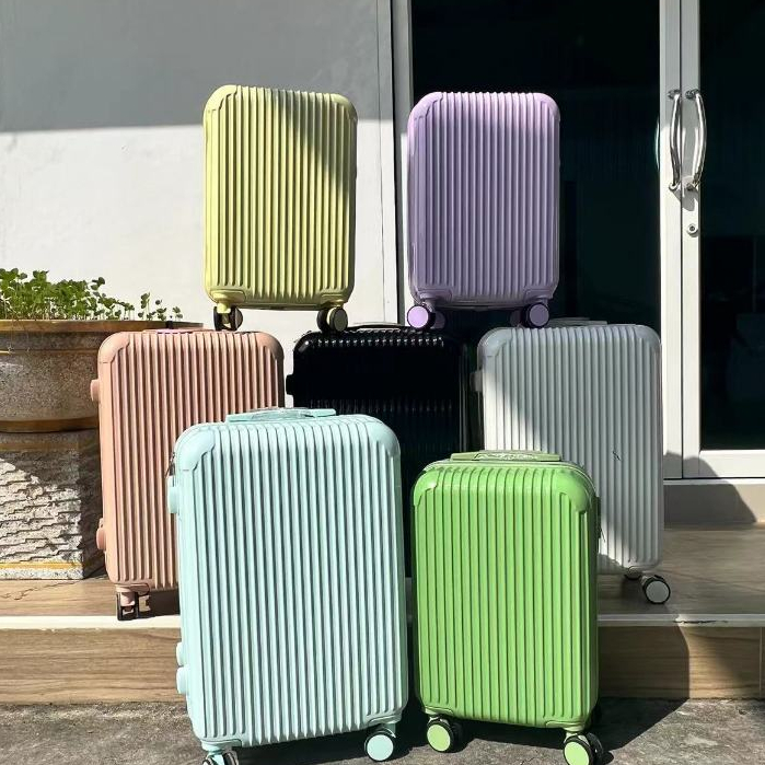 [รับประกัน3ปี ] กระเป๋าเดินทาง กระเป๋าเดินทางล้อลาก​ Colors Series เฟรมซิป วัสดุABS+PC สีชมพู 20นิ้ว