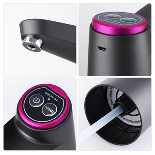 ที่กดน้ำดื่มอัตโนมัติ USB เครื่องปั้มน้ำขึ้นมาจากถัง เครื่องดูดน้ำไฟฟ้าอัจฉริยะ สีเทาดำ 1200mAh