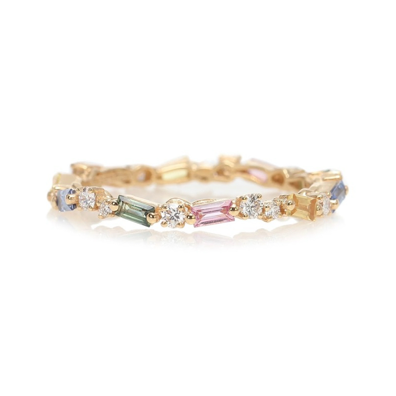 แหวนเงินแท้ ชุบทอง 18K Zircon สีพาสเทล