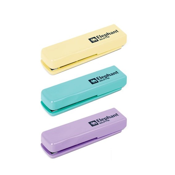 เครื่องเย็บกระดาษ Elephant พับเก็บได้ NO.PT-10 พาสเทล คละสี (จำนวน 1 เครื่อง)