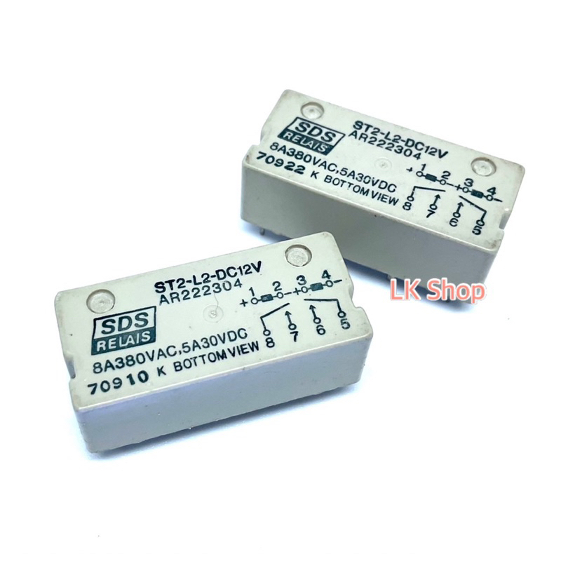 รีเลย์ ST2-L2-DC12V Relay 8ขา หน้าคอนแทค 8A380VAC สินค้าพร้อมส่ง