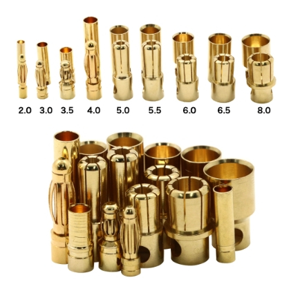 [ส่งจากไทย] ปลั๊ก Banana ปลั๊กกล้วย หลายขนาด 2mm 3mm 3.5mm 4mm 5mm 5.5mm 6mm 6.5mm 8mm อย่างดี ชุบทอง