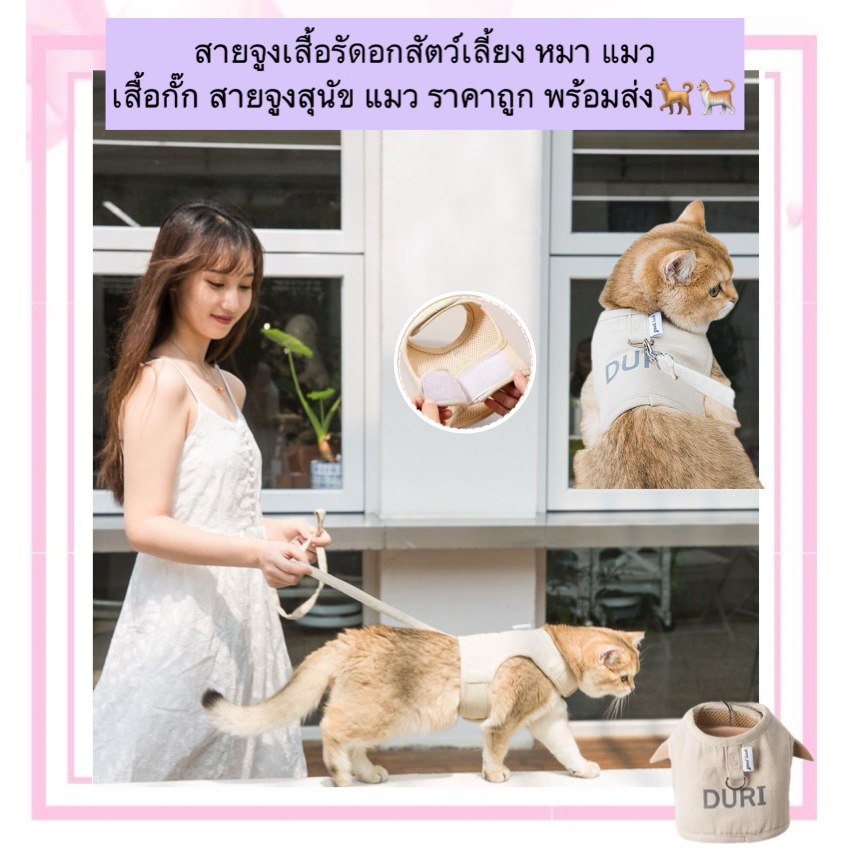 AL-509 สายจูงเสื้อรัดอกสัตว์เลี้ยง หมา แมว  เสื้อกั๊ก สายจูงสุนัข แมว ราคาถูก พร้อมส่ง🐕🐈