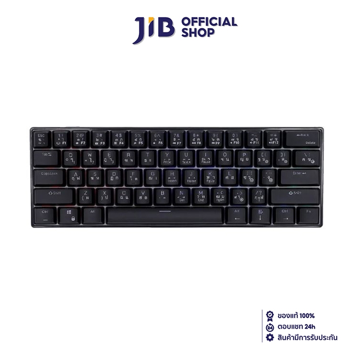 WIRELESS KEYBOARD (คีย์บอร์ดไร้สาย) ROYAL KLUDGE RK61 (BLACK) (RK BROWN SWITCH - RGB LED - EN/TH)