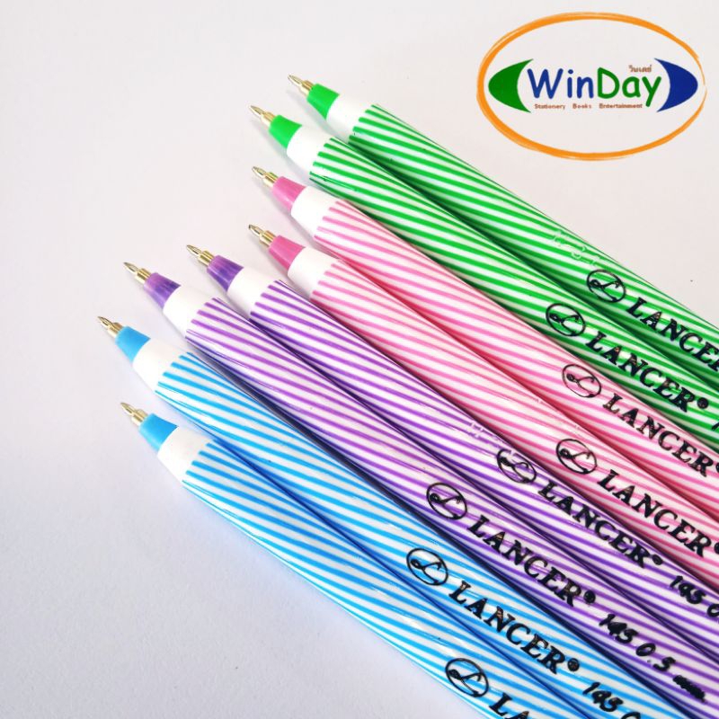 (1ด้าม) ปากกาปลอก LANCER RAINBOW 145 คละสีด้าม
