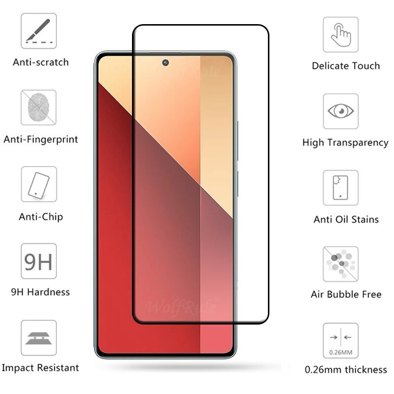 ฟิล์มกระจกเต็มจอ สำหรับ Redmi Note 13 /Note 13 5G/Note 13 pro 5G /Note 13 pro plus 5G ฟิล์มเต็มจอ ฟิล์มกันกระแทก