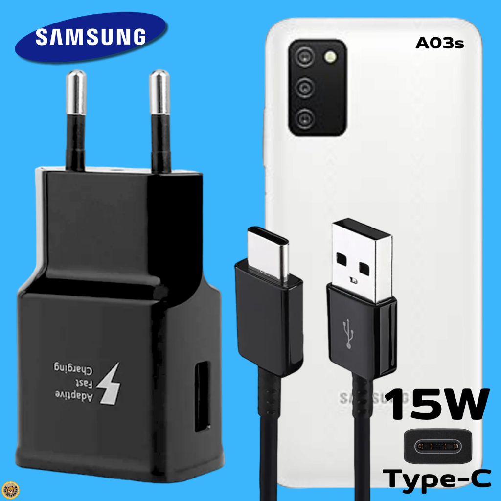 ที่ชาร์จ อะแดปเตอร์ 15W (eu) Samsung Type-C Adaptive Fast Charging สำหรับ ซัมซุง A03s ชาร์จด่วนแบบพิเศษ หัว&amp;สาย USB-A