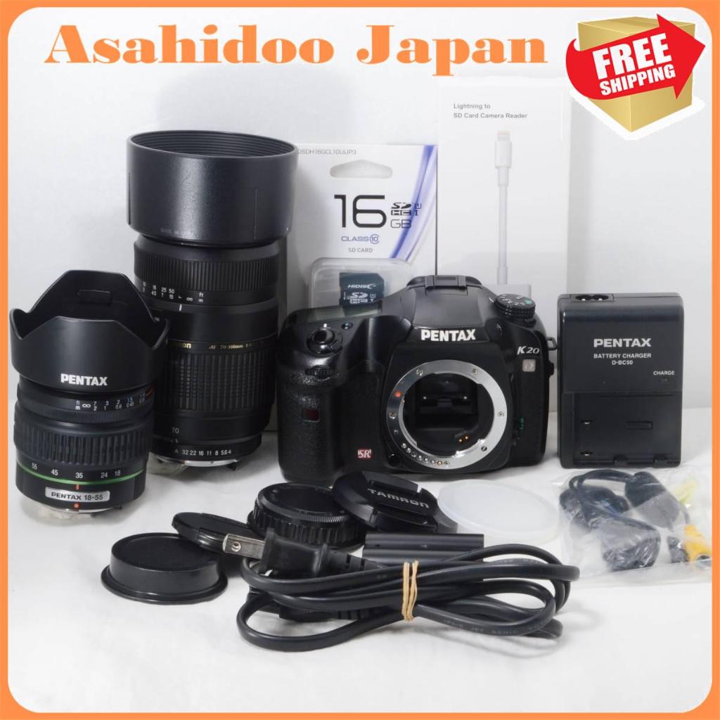 [มือสอง] PENTAX K20D 18-55 70-300 Super Telephoto 300mm Digital Single Lens Camera Double Zoom Set iPhone Transfer 16GB New SD Card Included [ส่งตรงจากญี่ปุ่น]