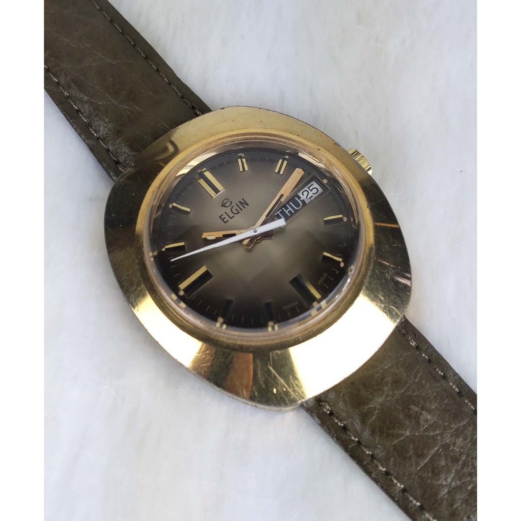 150910-ELGIN ตัวเรือยชุบทอง ระบบไขลาน