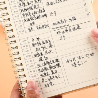 SKY สมุดแพลนเนอร์รายวัน A5 สมุดวางแผน To Do List 50แผ่น ปกPP กันน้ำ กระดาษถนอมสายตา สันห่วงเหล็ก Daily Planner