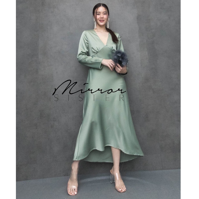 🩷🩷 MirrorSister 31015.9 MaDaMe SieRRa DReSS เดรสทรงสวย เนื้อผ้าสวยมาก SuperPremium ลุคคุณนาย สวยหรู - รูปที่ 4