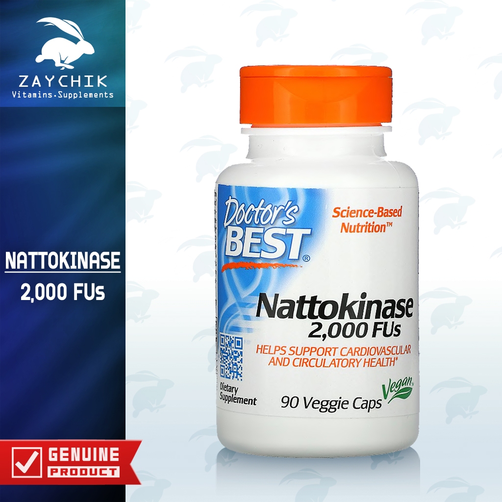 [พร้อมส่ง] Doctor's Best Nattokinase 2000 FUs นัตโตะไคเนส Vegan ถั่วนัตโตะ [ZAYCHIK]