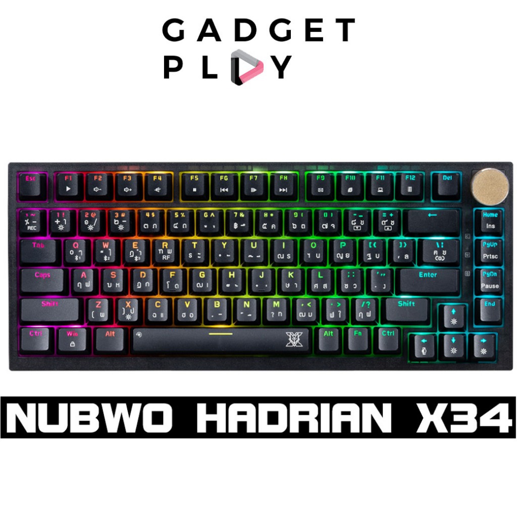 [กรุงเทพฯ ด่วน 1 ชั่วโมง] Nubwo X34 Mechanical BLUE/RED SW Wireless Gaming Keyboard คีย์บอร์ดเกมมิ่ง