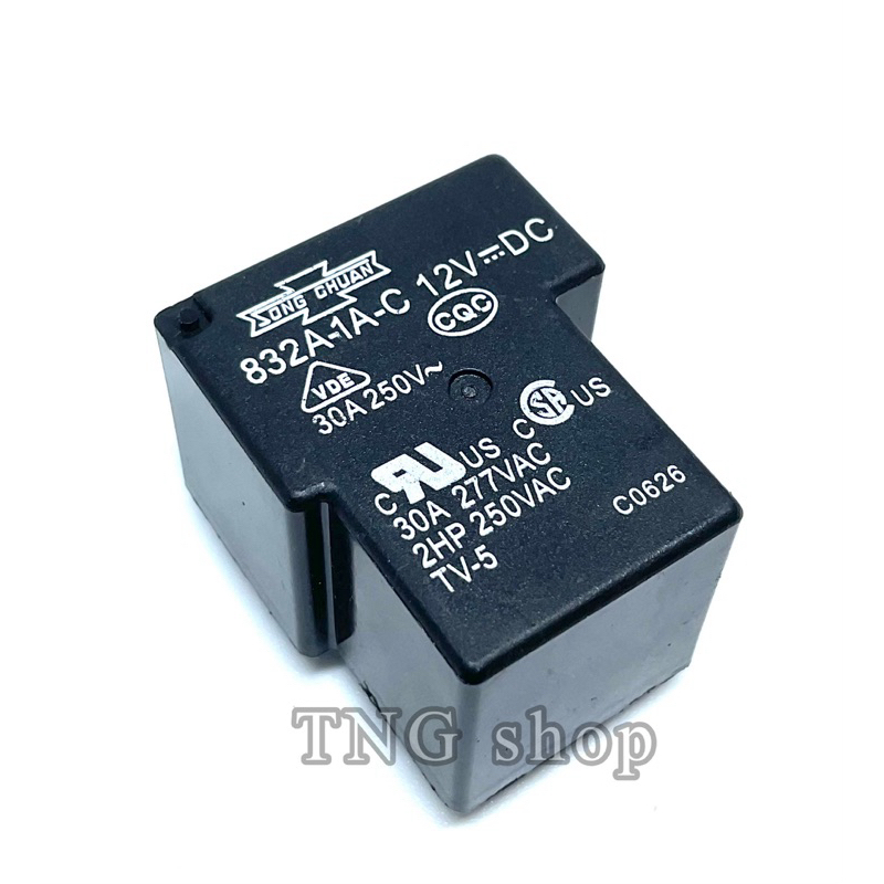 รีเลย์ไฟฟ้า 12V 832A-1A-C. 12VDC 30A 250VAC 4ขา สินค้าพร้อมส่ง