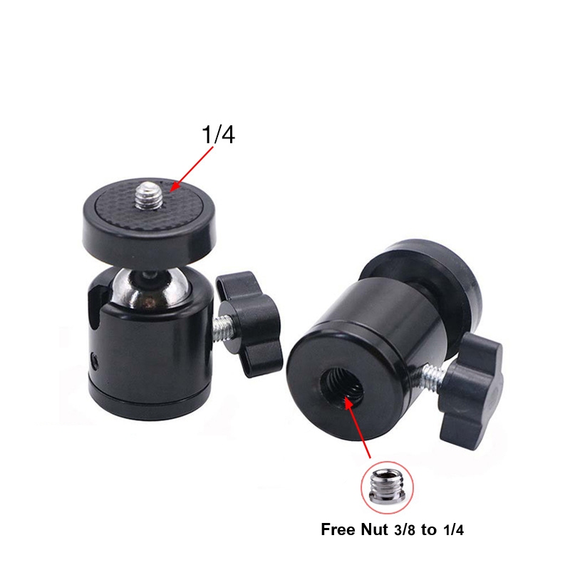 [พร้อมส่ง] Mini Ball Head Hot Shoe Adapter Accessory ข้อต่อหมุนได้ ปรับอิสระ 360องศา สกรู 1/4 ข้อต่อหัวบอลหมุนได้