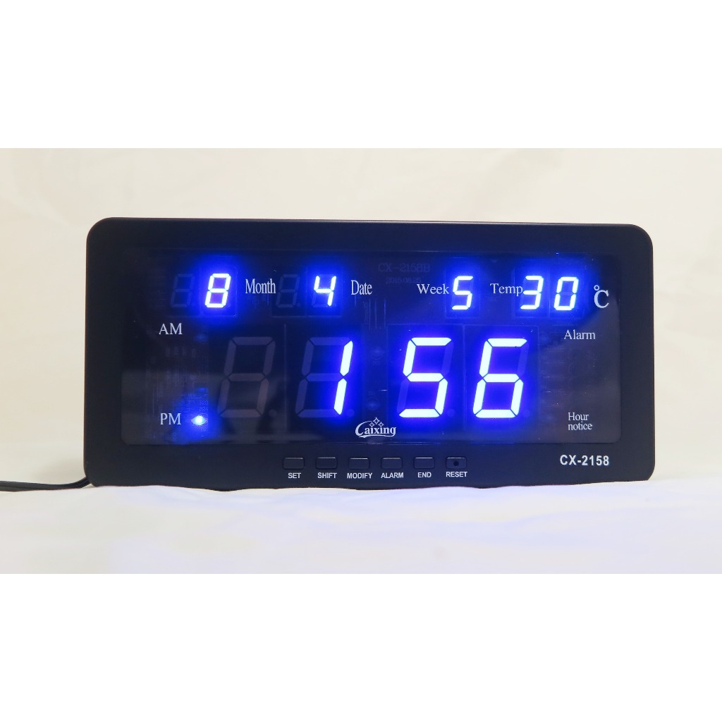 (ไฟสีน้ำเงิน)CAIXING นาฬิกาดิจิตอล Digital CX2158 แขวนได้ตั้งได้ ของใหม่