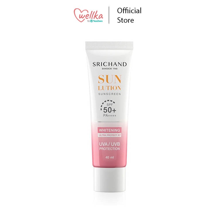 Srichand ศรีจันทร์ กันแดด SPF50+ PA++++ สูตรไวท์เทนนิ่งบล็อคความหมองคล้ำ ขนาด 40 มล Sunlution