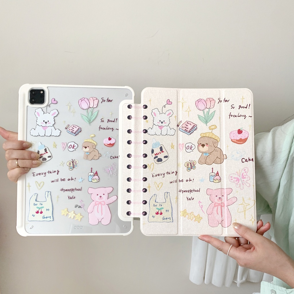 พร้อมส่ง เคสไอแพด Air6 Air8 11 Gen12/11ช่องใส่ปากกาขวา สวนสัตว์น่ารัก notebook AcrylicเคสiPad MINI7 ราคา ถูกที่สุด ดีลบีเคเค แกลเลอรีภาพที่ 2