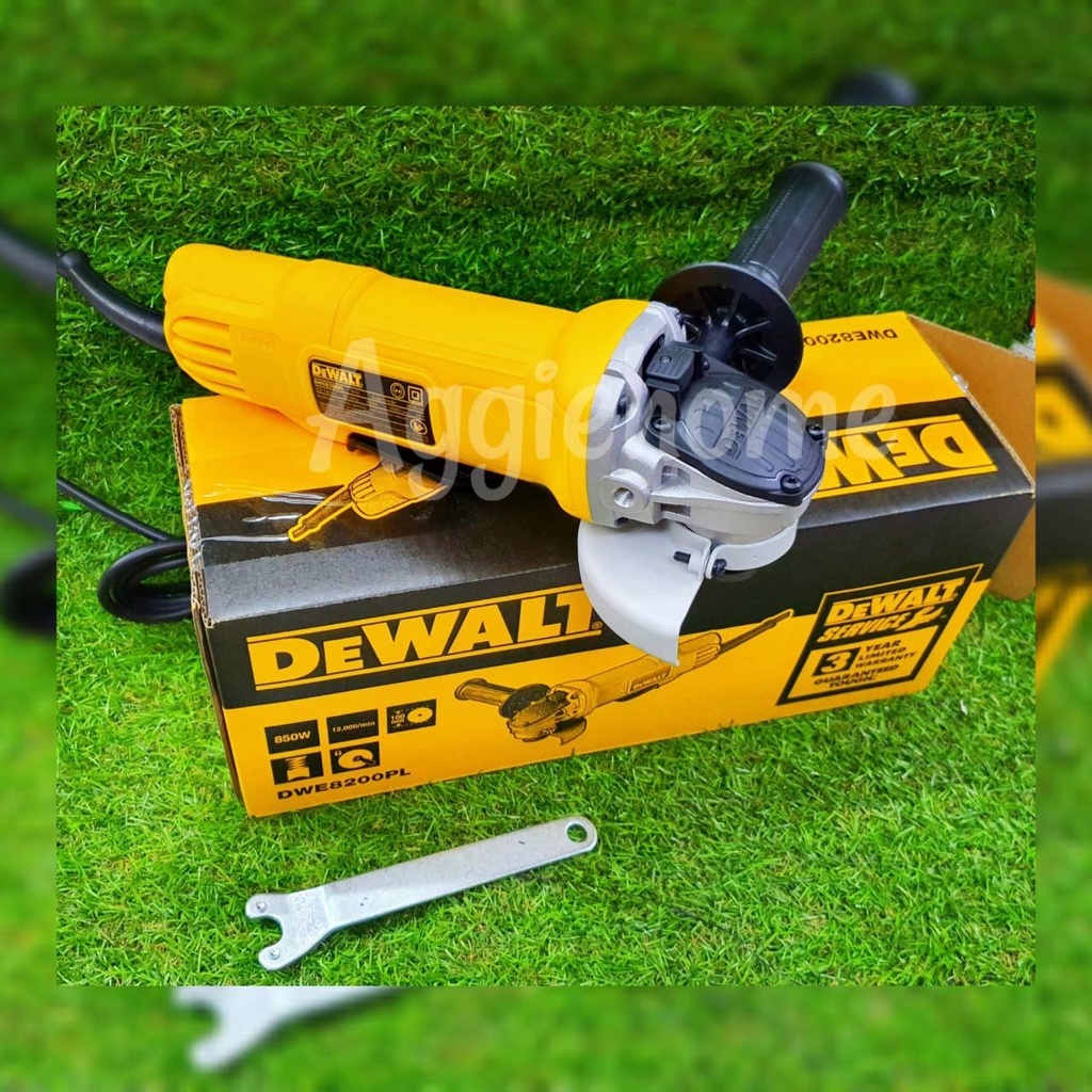 DEWALT เครื่องเจียร์ รุ่น DWE8200PL 850วัตต์ 220V 4นิ้ว แกนM10 Angle Grinder เจียร์ไฟฟ้า คอตรง ลูกหม