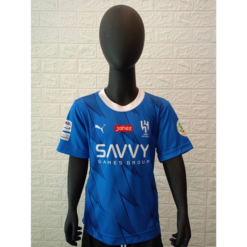 เสื้อกีฬาเด็ก พิมพ์ลายทั้งตัว ทีมสโมสรอัลฮิลาล เนย์มาร์ เบอร์10