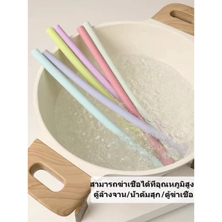 แพ็ค6 ชิ้น Stanleyหลอดซิลิโคน หลอดยาง9-31cm หลอดดูดน้ำ ใช้ซ้ำได้ พร้อมแปรงทำความสะอาด2ชิ้น คละสีด้าน