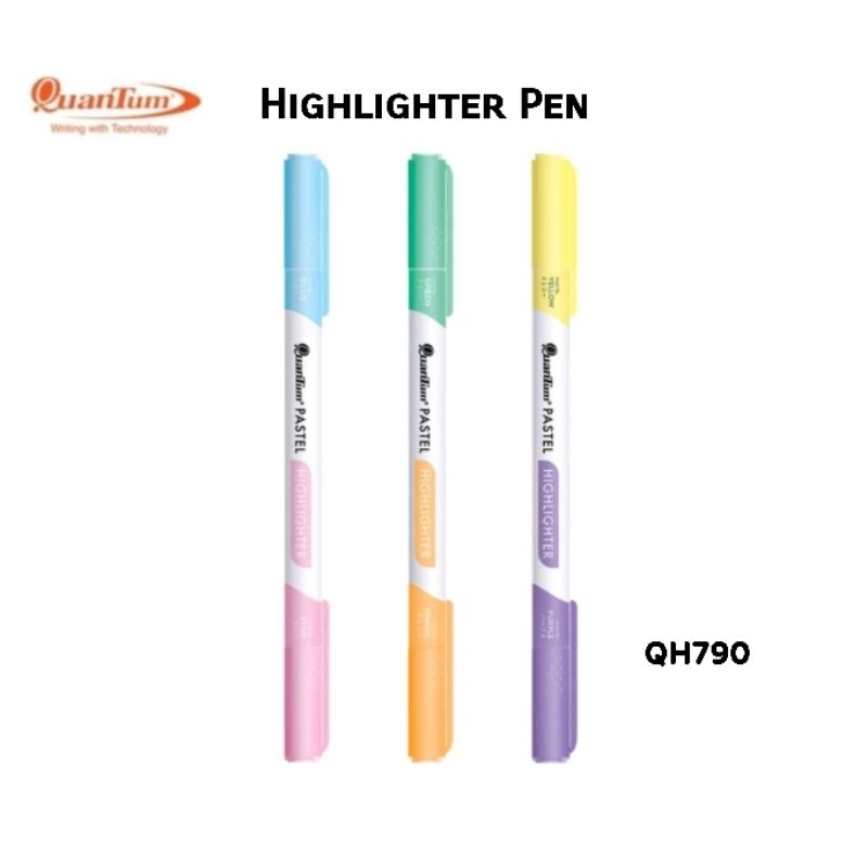 Quantum ปากกาเน้นข้อความ 2 หัว Highlighter Pen QH790 โทนสีพาสเทล (ราคาต่อ 1 ด้าม)