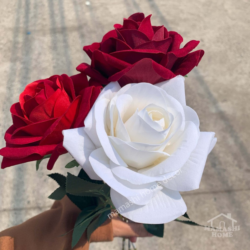 เติมสต็อกพร้อมส่งทันที ดอกกุหลาบจําลอง (1 ดอก) ขนาด 10 ซม. ดอกไม้ปลอม ตกแต่งวันวาเลนไทน์ งานแต่งงาน