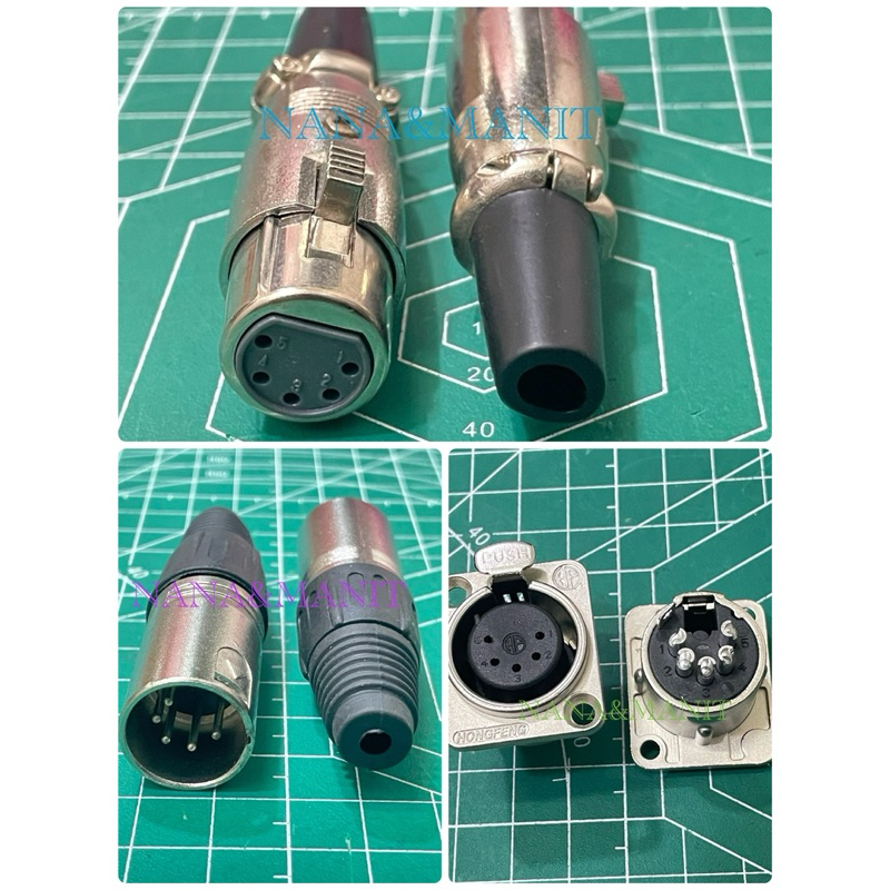 XLR 3P 4P 5P  ปลั๊ก XLR 3PIN 4PIN 5PIN✅ราคาต่อ 1 ชิ้น✅พร้อมส่งในไทย🇹🇭