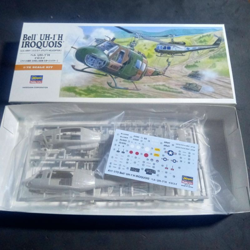 1/72 โมเดลเฮลิคอปเตอร์ Bell UH-1H ทำตัวไทยได้ เป็นโมผลิตใหม่ปี 2024 รูปลอกใหม่ขาว
