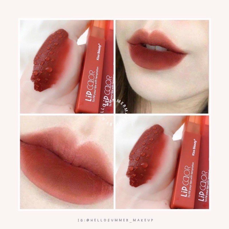 70063-03  Kiss Beauty To Fill You ลิปแมตต์  สีโทนแดงก่ำ ลิปกันน้ำ กลิ่นหอมมาก สีสวยติดทน nailnew05800