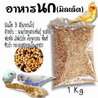 อาหารนกเขาเล็ก มิลเล็ตรวม 3 สี บรรจุถุงละ 1 kg
