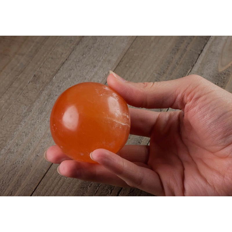 Orange SELENITE Crystal Sphere 40-50 mm - Large - Crystal Ball, Housewarming Gift, Home Decor,