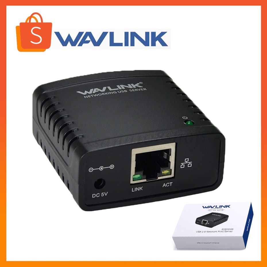 Wavlink WL-NU72P11 แชร์เครื่องพิมพ์ USB แบบไร้สาย ใช้กับเครือข่าย LAN หลายเครื่องได้ เซ็ตอัพง่าย Print Server