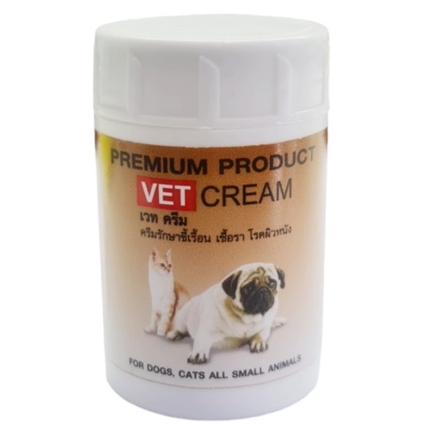 Vet Cream ผลิตภัณฑ์ดูแลผิวสุนัข-แมว-สัตว์เล็ก ฟื้นฟูผิวหนัง ขน สัตว์เลี้ยง