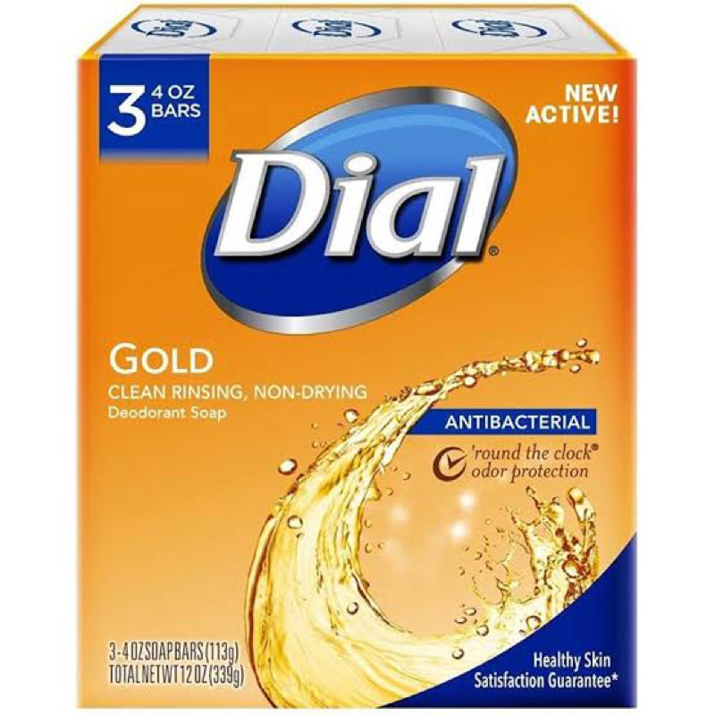 Dial gold 3 soap bar 3x113g. สบู่ นำเข้าจากUSA สูตรขจัดแบ็คทีเรีย แพ็ค3ก้อน