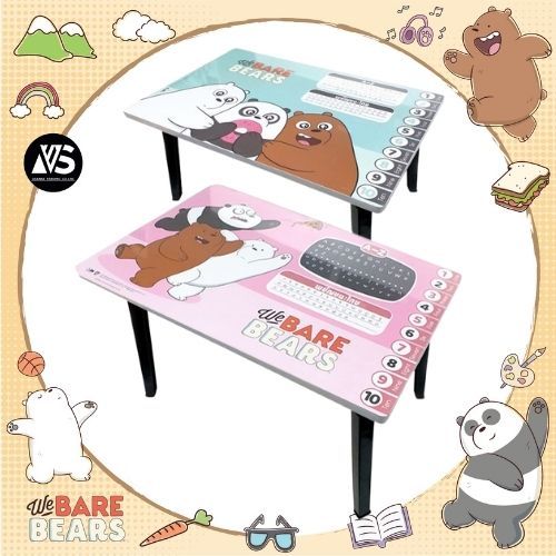 โต๊ะญี่ปุ่น พับได้ We Bare Bears [ขนาด 60x40 cm.] โต๊ะญี่ปุ่นเด็ก โต๊ะญี่ปุ่นกินข้าว โต๊ะลายการ์ตูน ลิขสิทธิ์แท้ 100%