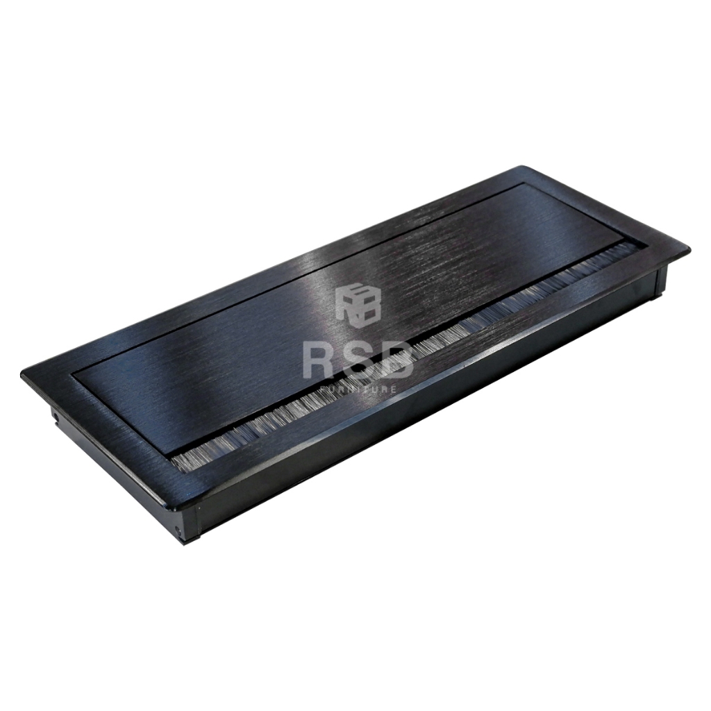 กล่องรอดสายไฟ ฝังบนโต๊ะ อลูมิเนียมสีดำ ขนาด 30 X 12 CM รหัส 4802