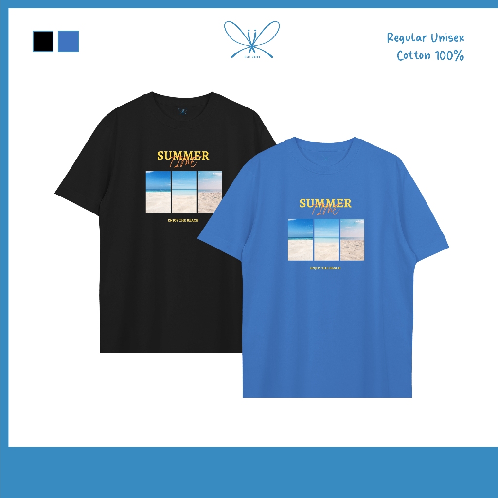 Summer Time เสื้อยืด T-shirt Regular Unisex Cotton 100%