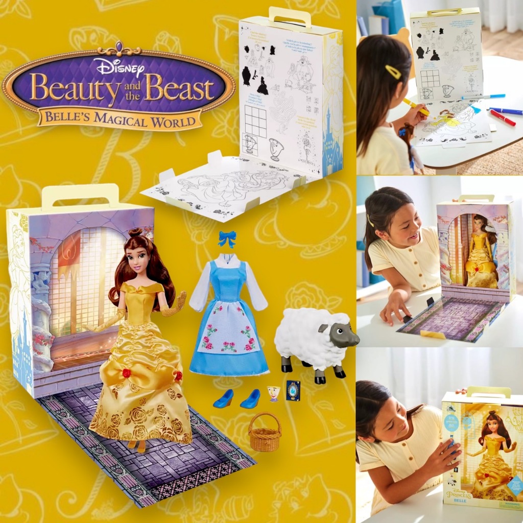 นำเข้า เซ็ทตุ๊กตาเบล และกิจกรรมระบายสีBelle Disney Story Doll – Beauty and the Beast 11" ราคา 1,590 บาท