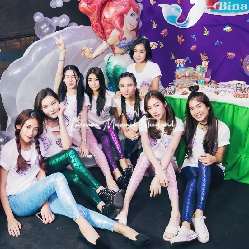 🔥พร้อมส่ง 🧜🏻‍♀️ กางเกงนางเงือก Mermaid leggings ทรง USA เอวสูง ขอบเอวหนา - รูปที่ 6