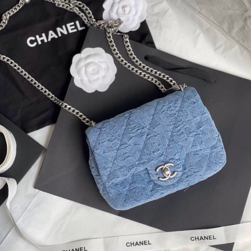 [ทักแชทก่อนสั่งซื้อ] Chanel Mini Flap Bag Denim รุ่นขายดี !! เทียบแท้ อุปกรณ์ครบ fullset