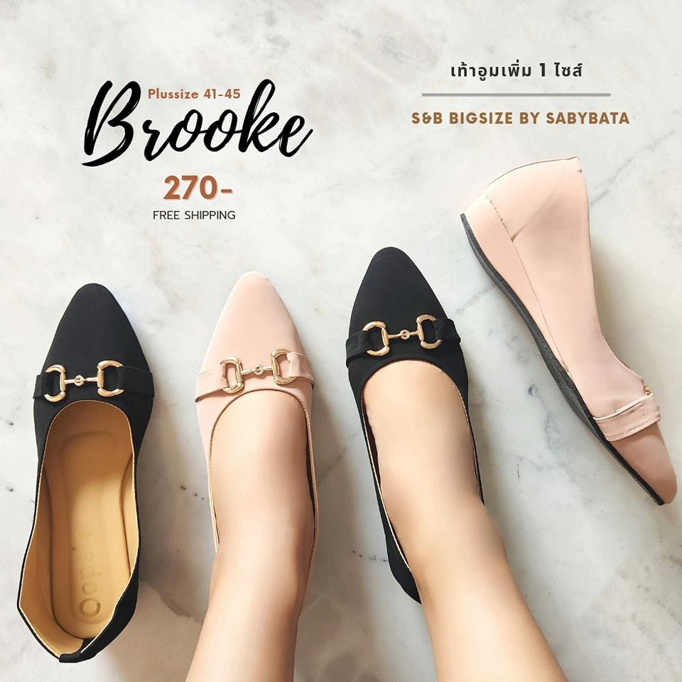 รองเท้าไซส์ใหญ่ คัชชู Brooke 41-45 ส้นเตารีด 1 นิ้ว สาวอวบ รองเท้าทำงาน หุ้มส้น bigsize plussize