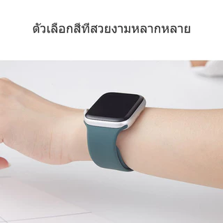สายรัดซิลิโคนกันน้ำ Series10/11 Ultra 9 8 7 6 SE 4 5 3 21 สายซิลิโคนเหลวสีทึบ iwatch49mm46mm45mm44mm42mm38mm40mm41mm