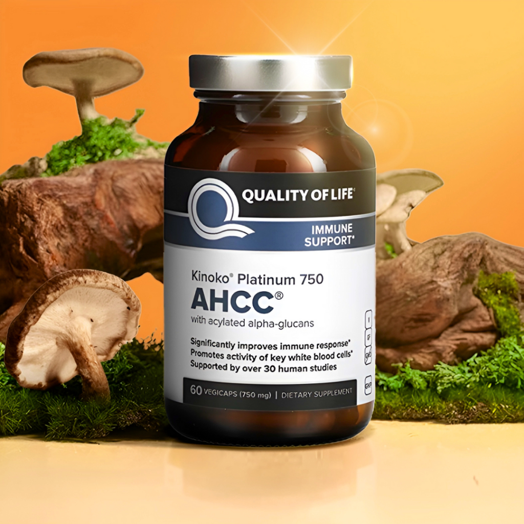 พร้อมส่ง Kinoko Platinum AHCC 750 mg. (Quality of Life Labs)