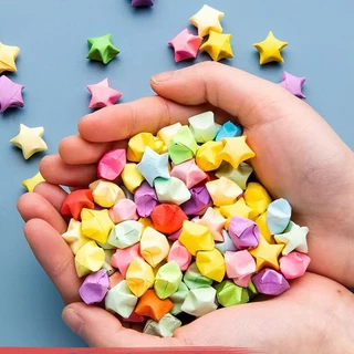 กระดาษพับดาว แถบกระดาษ 540แผ่น สีพาสเทล กากเพชร กระดาษพับ Origami DIY Paper แถบกระดาษสำหรับพับดาว